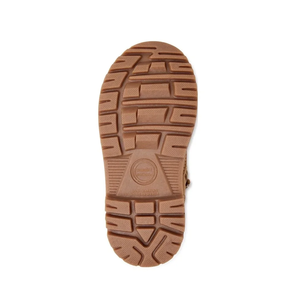 NEW Boys Tan Work Boots Trucker  Strap Side Zip Slip On Brown Kids 7 NWT